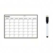 1 件冰箱日曆磁性乾擦日曆白板日曆適用於冰箱規劃師,可擦除冰箱磁鐵帶筆,冰箱裝飾,家居裝飾用品,回到學校 - 彩色 - 查看 5
