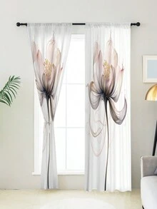 1入組3d花卉印花圖案窗簾 - 多樣化色 - 查看 4