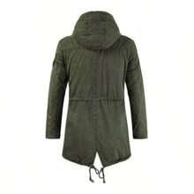 Chamarra Cazadora Afelpada De Gabardina Hombre A - Verde militar - Ver 3