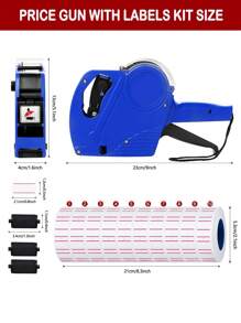 Digits Price Tag Gun With Labels Kit - Includes 5,000 Blank White Labels And 3 Ink Refill, Label Maker Numerical Pricing Gun Kit For Office, Retail Shop, Grocery Store, Organization Marking(Blue) - Blue - View 2