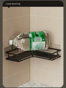3 piezas Juego de almacenamiento de baño de acero inoxidable sin taladrar: Estantería de ducha de esquina, organizador de ducha montado en la pared con adhesivo para gel de ducha, champú, jabón, decoración del hogar, organizador de baño, decoración de otoño, regreso a la escuela