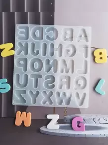 1pc 26 English Alphabet Silicone Mold For Candy & Chocolate Making Diy Jewelry Handcrafts - White - View 6