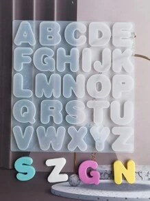 1pc 26 English Alphabet Silicone Mold For Candy & Chocolate Making Diy Jewelry Handcrafts - White - View 1