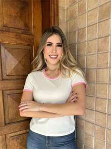 Women T-Shirts - OFF with pink - View 5