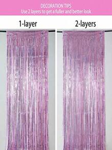 Rèm phông nền tiệc dài 2 mét, rèm viền kim tuyến vàng lấp lánh, rèm lá kim loại trang trí tiệc cưới sinh nhật, trang trí kỷ niệm ngày cưới cho người lớn, Giáng sinh - Hồng - Xem 3