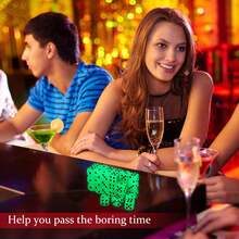 50入組16mm發光骰子,附黑色絨布袋,適用於桌上遊戲,主題派對,娛樂禮品和寵物創意禮品 - 青碧色 - 查看 4