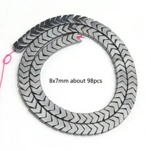 心形、圓柱形、v形赫瑪石散珠、嵌縫珠和吊飾,適用於diy首飾製作,如項鍊、手鐲等用品