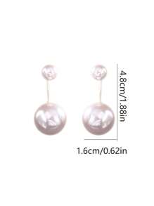 1 对人造珍珠装饰女士耳环，大号和小号人造珍珠吊坠耳环，长耳环，优雅流苏人造珍珠耳环，复古轻奢耳环，新娘耳环，适合婚礼、约会、派对、女士珠宝礼物优雅万圣节 - 金色 - 查看 9