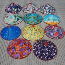 1入隨機顏色貝雷帽中式復古竹藤漏斗帽手工編織草帽旅遊雨具舞蹈道具錐形釣魚遮陽帽中性款 - 顏色隨機 - 查看 1