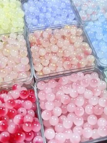 8mm玻璃仿翡翠珠子漸變雙色圓珠手工DIY手鍊項鍊珠子珠材 - 8mm 圓珠 - 查看 1