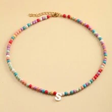 Magic Fish Vòng cổ trang trí chữ màu ngẫu nhiên Trang trí vòng cổ đính cườm - Nhiều màu - Xem 22