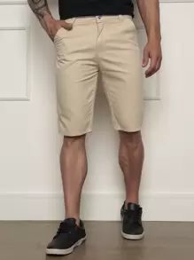 Men Shorts - 米色 - 查看 3