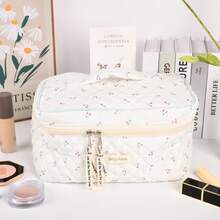 2pcs Coquette Makeup Bag Coquette Aesthetic Cosmetic Bag Large Travel Makeup Organizer Cute Pouch Cotto Kawaii Toiletry Bag - 白色 - 查看 2