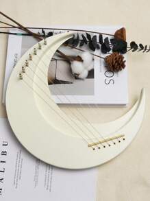 1pc 7-string Lyre Harp With Crescent Moon Shape, Miniature Beginner's Harp Lute Lyre, Uncommon Musical Instrument - 7-string crescent lyre - View 3