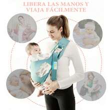 Mochila Portabebe, Canguro Portabebé Ergonomico para Niños de 0 a 24 Meses, Multifunción Ajustable en Múltiples Posiciones y Formas de Uso, Cómodo y Transpirable, Se Puede Utilizar Como Cobertor de Lactancia - verde menta - Ver 6