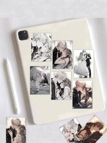 50入組動漫情侶接吻花紋貼紙 - 彩色 - 查看 5