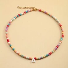 Magic Fish Vòng cổ trang trí chữ màu ngẫu nhiên Trang trí vòng cổ đính cườm - Nhiều màu - Xem 11
