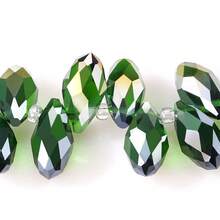 50入組/套鍍層掉落形玻璃水晶珠,帶水平孔,多色多角剔透珠子,適用於手鍊和項鍊diy,尺寸包括5x7mm 6x12mm 8x13mm - 彩色 - 查看 17