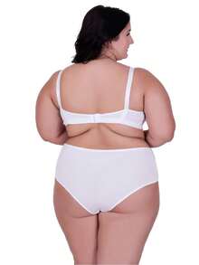 Plus Size Bra & Panty Sets - trắng - Xem 2