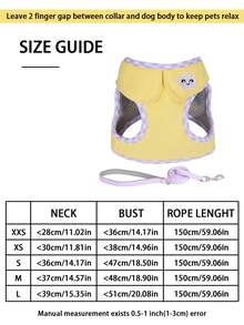 Thickened Pet Carrier With Traction Rope Set, Puppy Cloud Embroidery Backpack With Leash For Autumn And Winter - Yellow - View 5