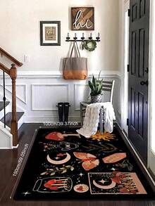 1Pc Vintage Living Room Plant Printed Rug Soft Washable Area Rug Decorative Floor Mat For Bedroom Living Room Bathroom Home Decor - Multicolor - View 8