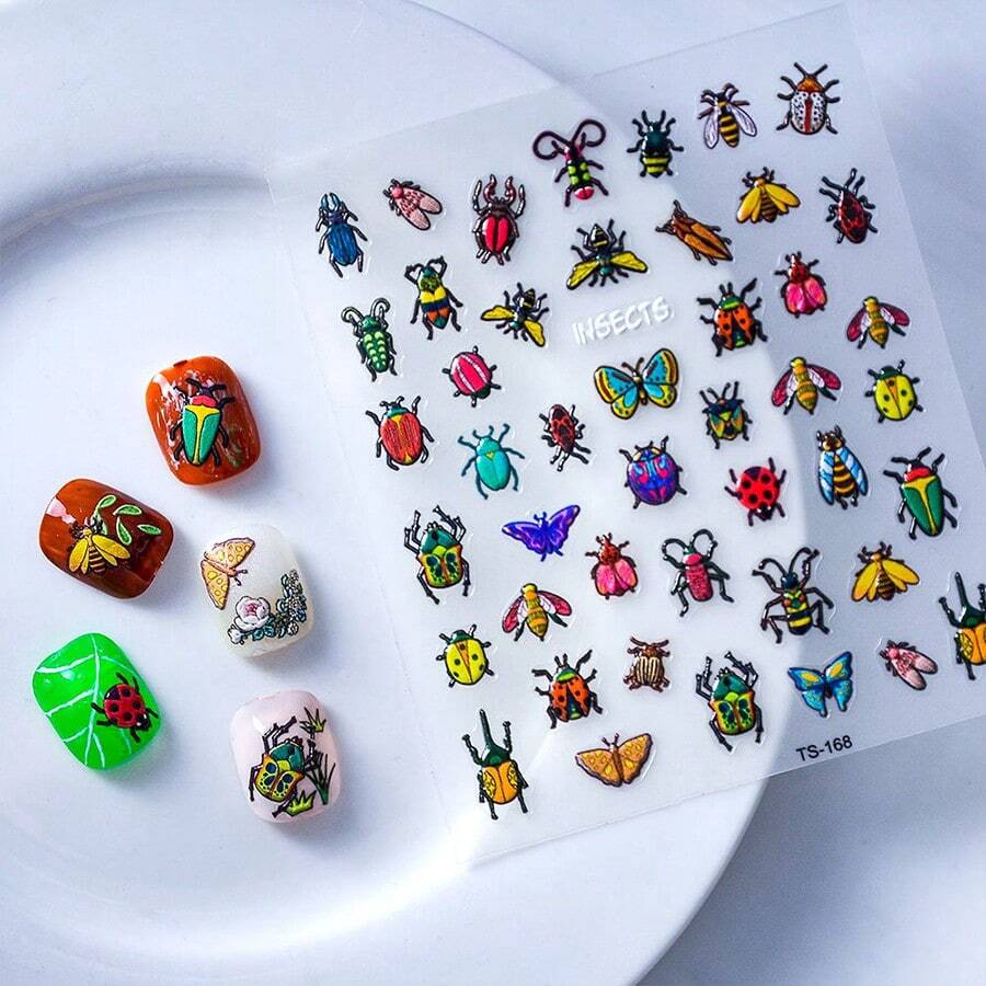 1入組卡哇伊樹脂美甲貼紙/動物美甲配件,適用於女性/女孩美甲diy(可任選多種風格)