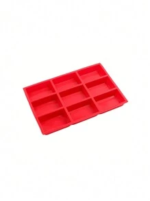 1pc Silicon Cake Mold, 9 Cavity High Temperature Resistant 3d Diy Baking Tool, Suitable For Bread, Jelly, Cake, Soap Making - Red - View 6