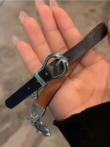 1 件女士黑色皮革頸鍊項鍊,性感鎖定項圈鏈首飾,適合您的頸部 - 黑色 - 查看 2