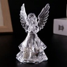 1pc 10cm Acrylic Rainbow Christmas Night Light & Angel Decoration Ornament (Some Parts Are Random) - Silver - View 2