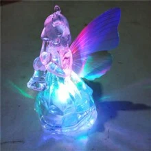 1pc 10cm Acrylic Rainbow Christmas Night Light & Angel Decoration Ornament (Some Parts Are Random) - Silver - View 5