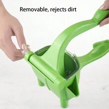 1件手動榨汁機,多功能小型家庭榨汁機,壓汁機果渣分離器 - 綠色 - 查看 2