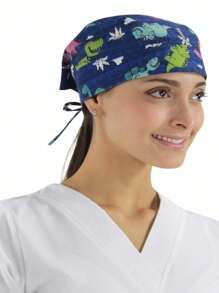 SOULMATE Printed Surgical Medical Cap For Women - 恐龍 - 查看 2