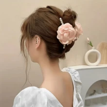 1 件女士甜美后脑勺发饰，饰有山茶花，适合童话风格、森系风格和其他风格 - 彩色 - 查看 5