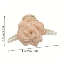 1 件女士甜美后脑勺发饰，饰有山茶花，适合童话风格、森系风格和其他风格 - 彩色 - 查看 6