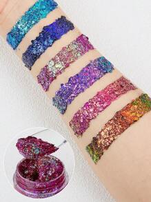 1入件紫藍變色龍和美人魚主題珠光啫喱,適用於臉部、頭髮、眼睛、嘴唇、身體等不同部位,不同角度不同顏色,適用於節日、派對、萬聖節、聖誕節、舞台和夜店 - 紫藍色 - 查看 5