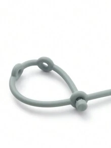 4pcs Soft Silicone Teething Toy Pacifier Clips, Adjustable Infant Pacifier Holders, Baby Stroller Accessories - Beige - View 7