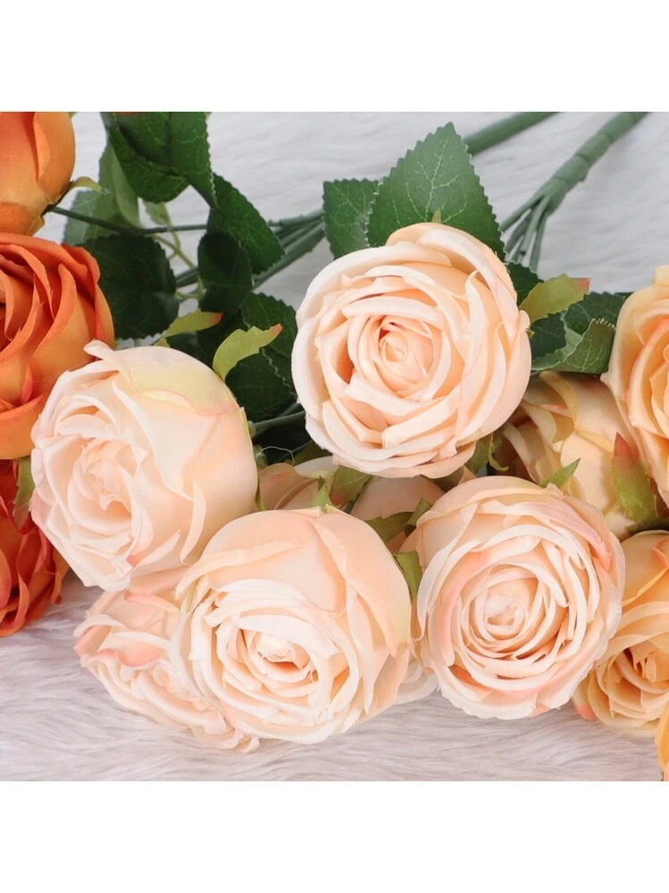 Knstliche Rosen 2 Bndel Kunstblumenstrau Rosa Wie Echt Seidenblumen Fr  Hochzeit Deko Seidenrosen Knstlich