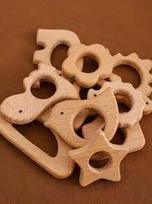 1入組山毛櫸木DIY手工藝材料，裝飾配件 - 米色 - 查看 3