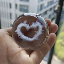 1pc Transparent Crystal Ball With 3d Laser Engraving Of Cute Cat, Love, Chinese Dragon, Rose, Lotus, Tree, Snowman, Giraffe, Polar Bear Creative Home Decor & Birthday Gift For Mom, Friends - Clear - View 4