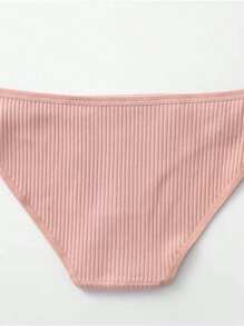 5pcs/Pack New Threaded Women's Triangle Panties, Solid Color Low Waist Breathable Double-Layered Crotch Lace Underwear - Multicolor - View 7