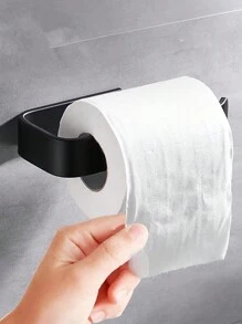 浴室衛生紙架、透明壓克力捲紙架、免打孔紙巾架 - 黑色 - 查看 5