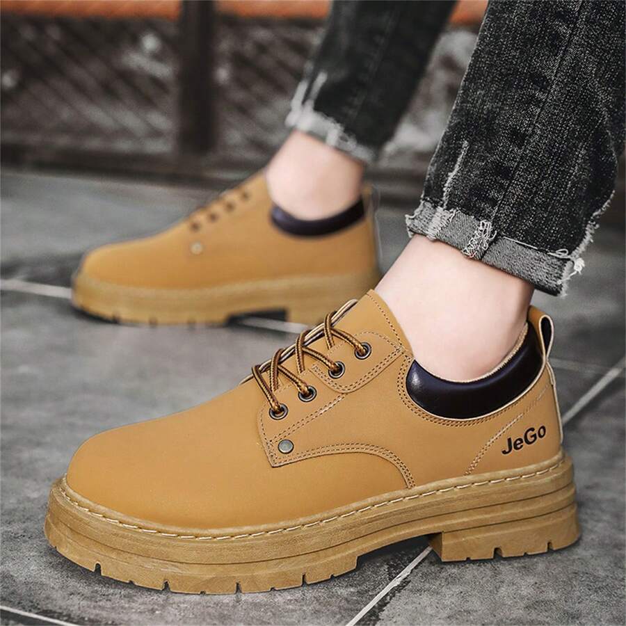 透氣工作靴,具備防滑和耐磨特性,適合建築工地、農場和其他戶外活動 - 黃色 - 查看 1