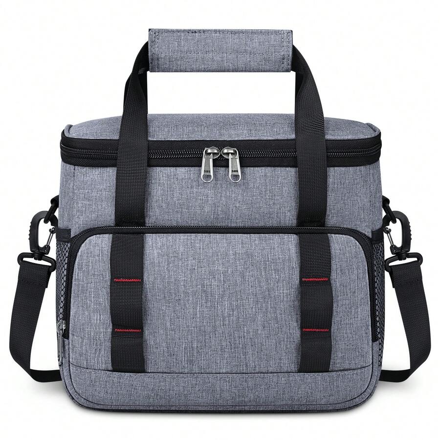 Insulated Lunch Bag For Men Women Reusable Lunch Box For Work Office Picnic 12-Can (10L) Lunch Cooler Bag Leakproof Lunchbox For Adults With Adjustable Shoulder Strap - Xám - Xem 1