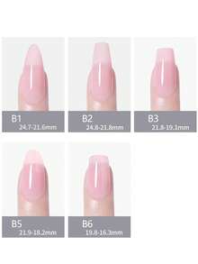 100入組花韻美甲可穿戴假指甲,全半覆蓋式,c曲線,霧面,中梯形,薄,無需切割、磨平,無痕跡