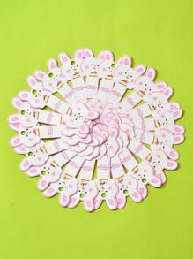 5/100入組紙質可愛兔子印花可折疊珠寶收納卡片,適用於包裝和展示手鐲、項鍊等 - 蝴蝶結娃娃 - 查看 15