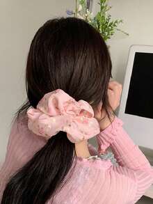 3pcs Vintage Floral Scrunchies For Daily Use - Multicolor - View 2