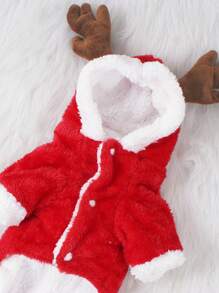Pet Christmas Clothes, Dog Elk Costume, Teddy Small Dog Clothing - Red - View 6