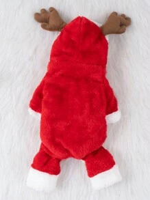 Pet Christmas Clothes, Dog Elk Costume, Teddy Small Dog Clothing - Red - View 5