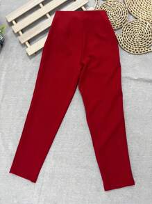 Sullyn_modas Pantalones De Cintura Alta - Rojo - Ver 5