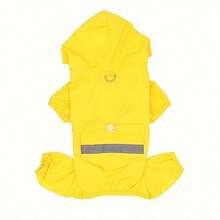 Pet Raincoat For Dogs And Cats, Outdoor Four-Legged Coat For Corgis, Teddys, Etc. With Leash Hole - Yellow - View 4